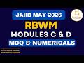 JAIIB RBWM Module C & D MCQs | Retail Banking MCQs & Numericals | JAIIB 2026 Exam Preparation