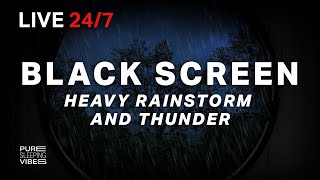 Powerful Rain and Thunder Sounds for Sleeping | Black Screen Rainstorm  Sleep Sounds