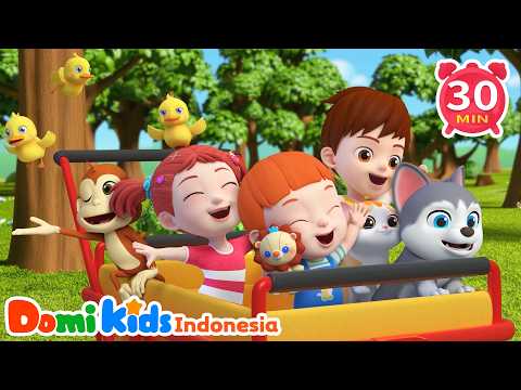 Ten Animals in the Cart 🐒🛒 Kids Song for Counting & Learning Animals | Domi Kids Indonesian Songs