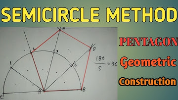 draw Pentagon by special method | Pentagon by semicircle method | geometric construction