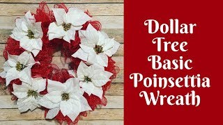 Dollar Tree Christmas Crafts: Basic Poinsettia Wreath