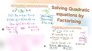 Solving Quadratic equations by Factorising Grae10, 11 Maths 😀🔆