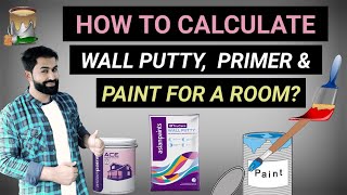 How to calculate Wall putty, primer and paint for a room? | Quantity surveying topics | Civil Tutor