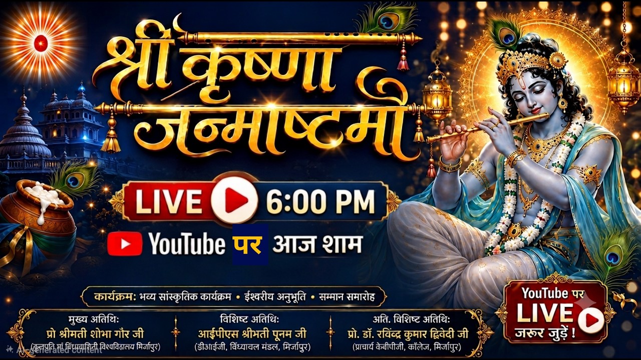 🔴Live श्री कृष्ण जन्माष्टमी Program Brahmakumaris mirzapur 2026
