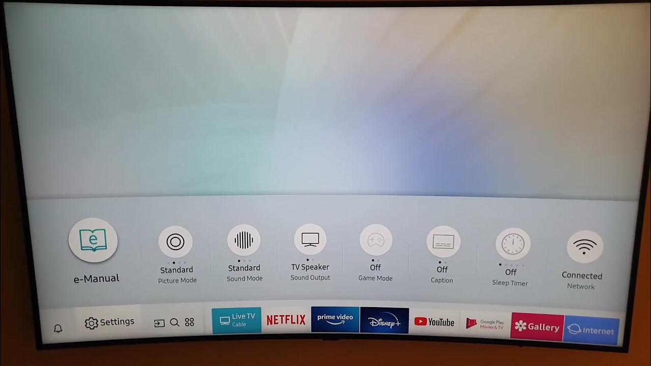 Samsung Quick Settings TV YouTube