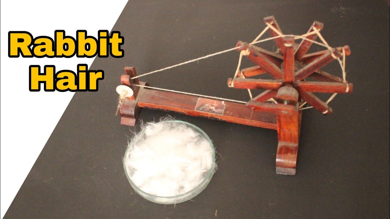 Making thread from Rabbit Fur Spinning Wheel YouTube
