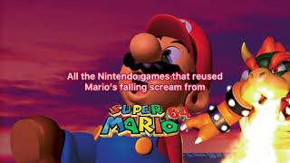 All The Nintendo games that reused Mario’s falling scream from Super Mario 64