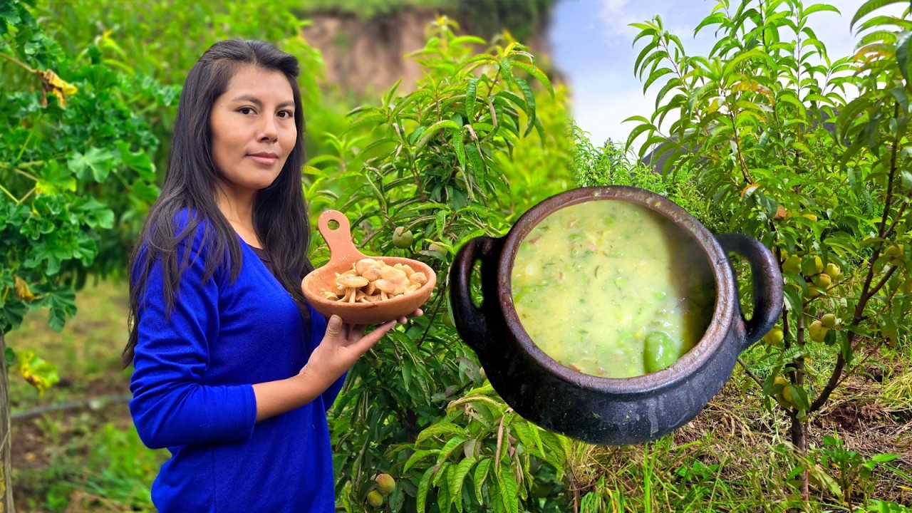 Preparamos CAPCHI DE CETAS 🍄 con mi MAMÁ | Recogiendo ingredientes de NUESTRA HUERTA 🌿