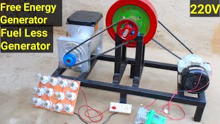 Make Free Energy Generator 220Vac With 5kw Alternator  Flywheel Free Energy Self Running Generator