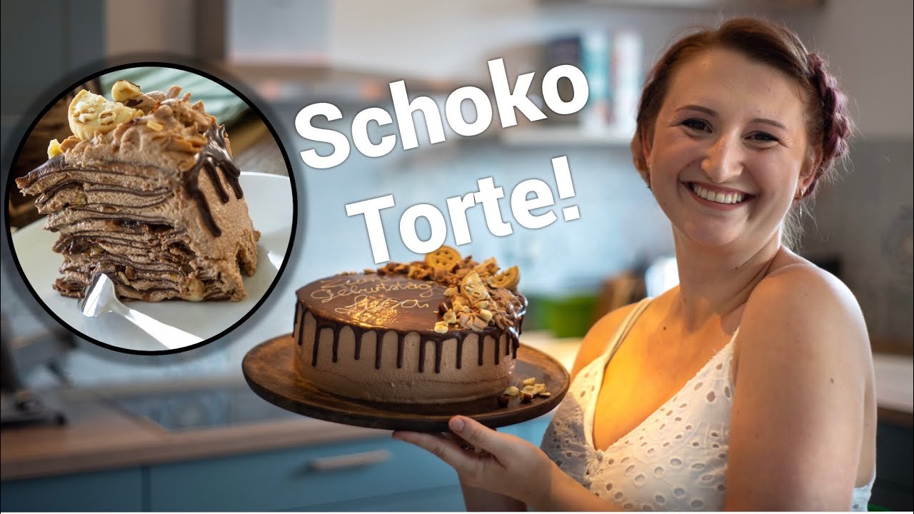 Pfannkuchentorte mit Schoko-Nougat / Grundrezept Schokopfannkuchen ...