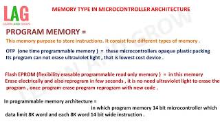 Memory Type In Microcontroller Architecture(हिन्दी )