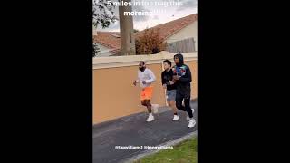 ADRIEN BRONER DOING EARLY MORNING RUNS TRAINING TO KNOCKOUT BLAIR COBBS