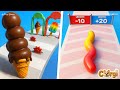Stacky Ice Cream Runner VS Gummy Worm Go - Max Levels Satisfying Gameplay Walkthrough iOS Android 