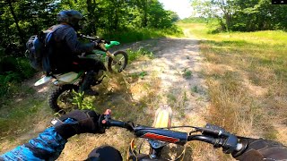 Trail Ride in the Woods - 4 Wheelers, Dirt Bikes (SSR125 & 70 Apollo X18 RFZ) GoPro/Drone Follow Me