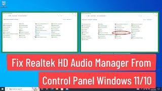 Fix Realtek HD Audio Manager Missing from Control Panel Windows 11/10 [Easy Method] Fix Realtek Hd Audio Manager Missing