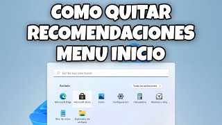 COMO QUITAR RECOMENDACIONES DEL MENU DE INICIO EN MI PC WINDOWS 11 FACIL Y RAPIDO EN 2026