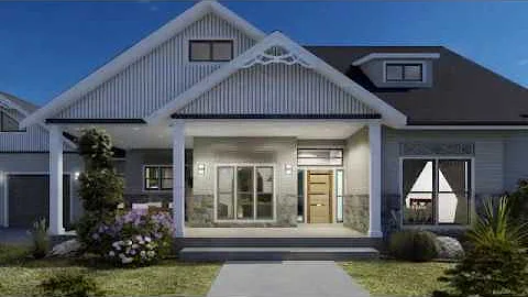 3D Architectural Animation , created in Chief Architect and Rendered in Lumion. Modern Farm House.
