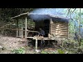 10 Days Solo Survival & bushcraft Camp, Bamboo House Project, Survival Cooking