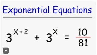 Part 47 Solving Exponential Equation