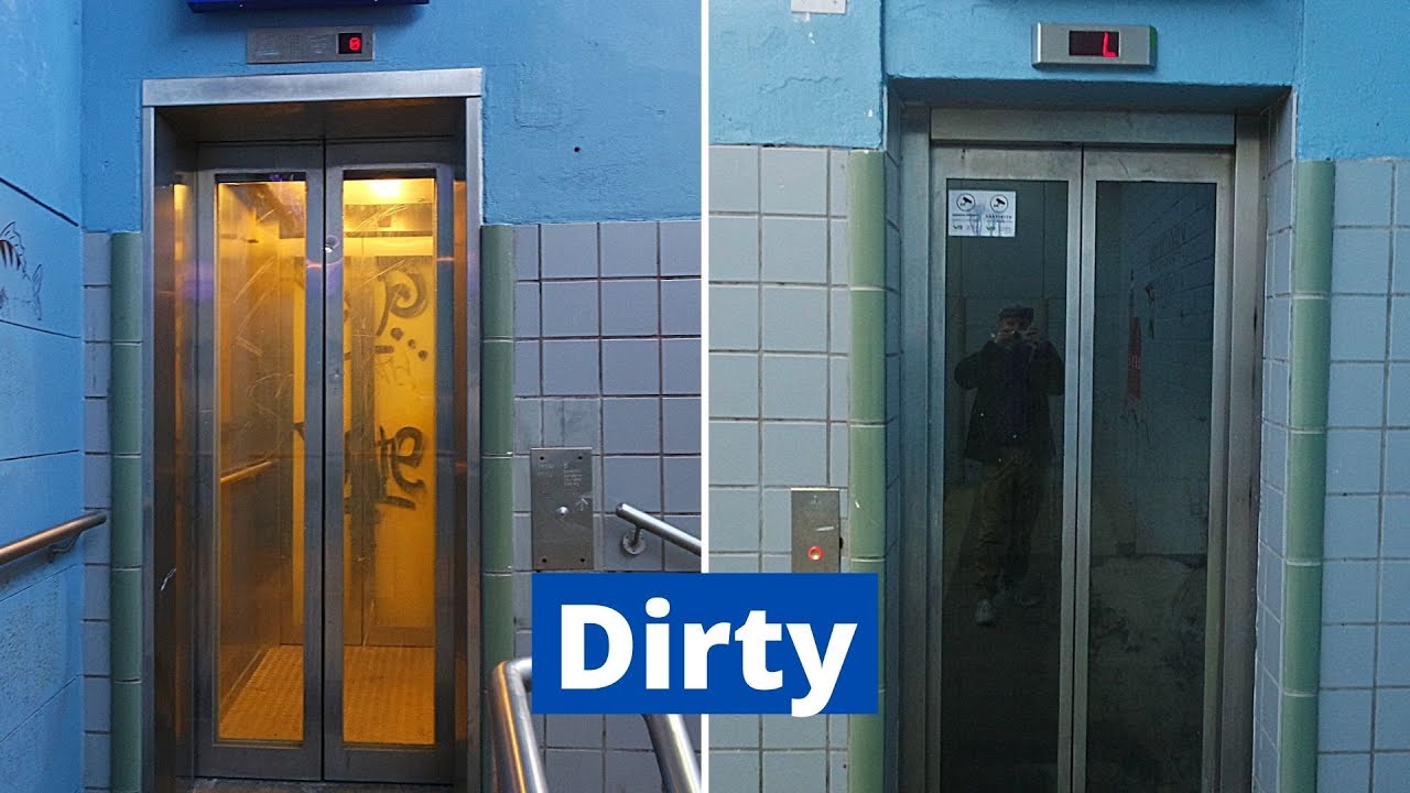 Grotty KONE & OTIS elevators/lifts @ Kirkkonummi railway station, Kirkkonummi FI