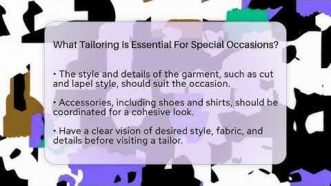 What Tailoring Is Essential For Special Occasions? - The Sharp Dressed Gent