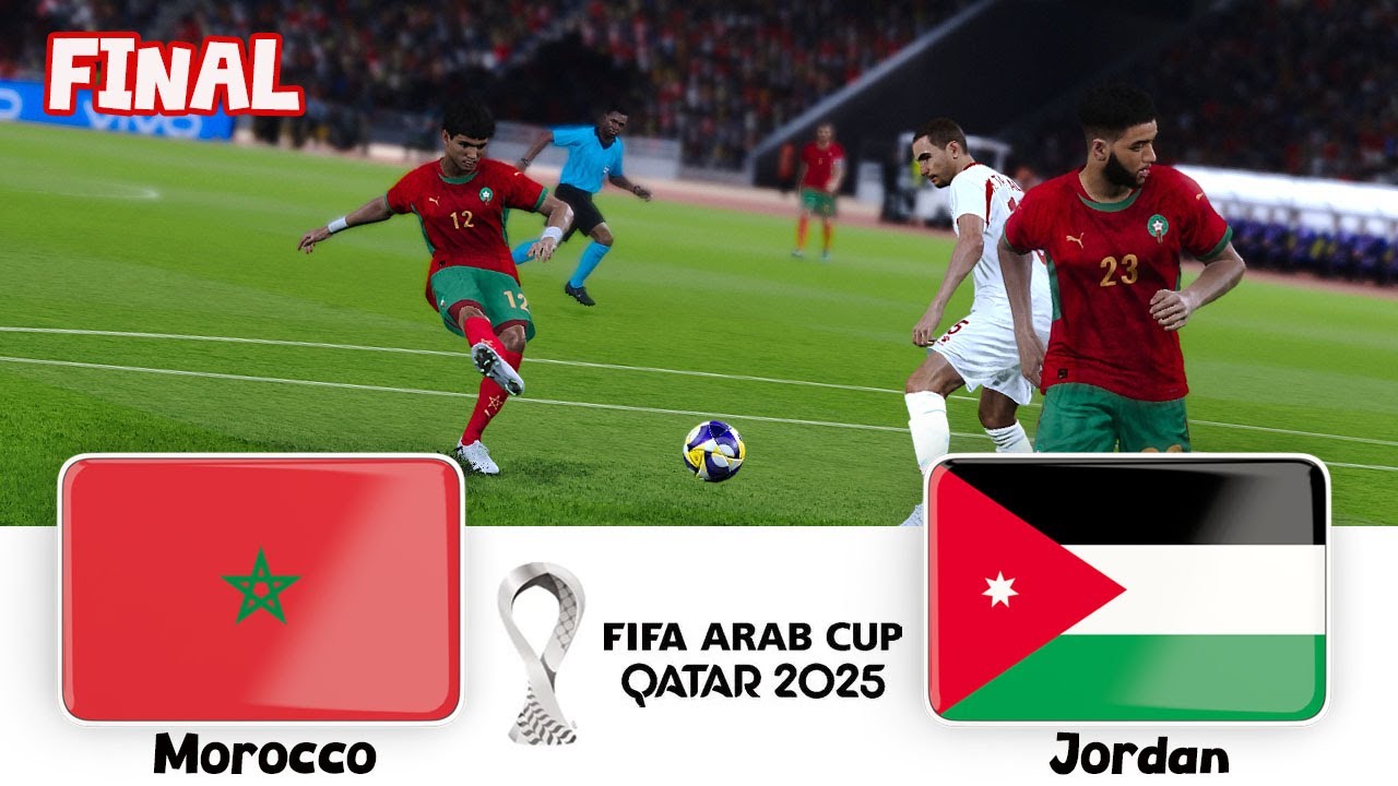🔴MOROCCO vs JORDAN FINAL FIFA ARAB CUP QATAR 2025 ⚽FOOTBALL GAMEPLAY HD PES 2025