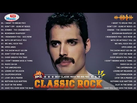 Queen, U2, Guns' N Roses, Aerosmith, Scorpions Classic Rock Songs 70S 80S 90S Full Album