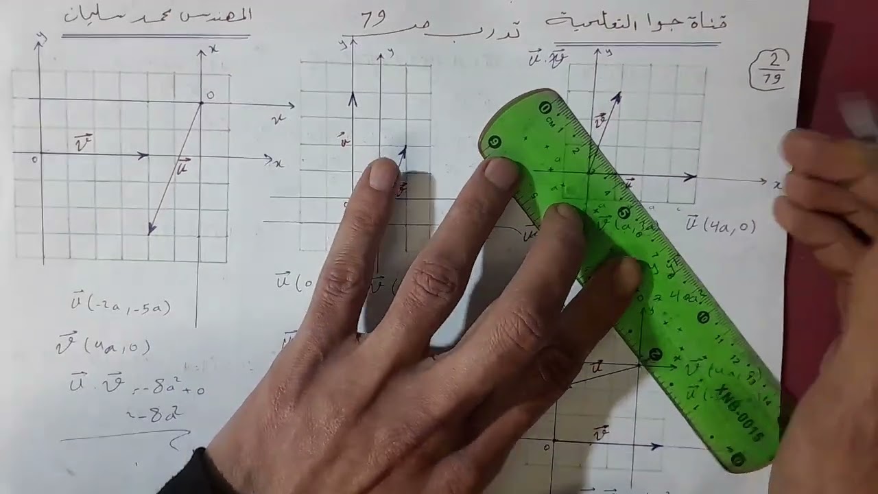 الجداء السلمي 8: الإسقاط القائم وقواعد الحساب وإعادة حل مسألة 2 ص79 بطريقة الإسقاطالقائم|حادي عشر |