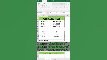 Age Calculator in Excel - Tips & Tricks from @todfodeducation