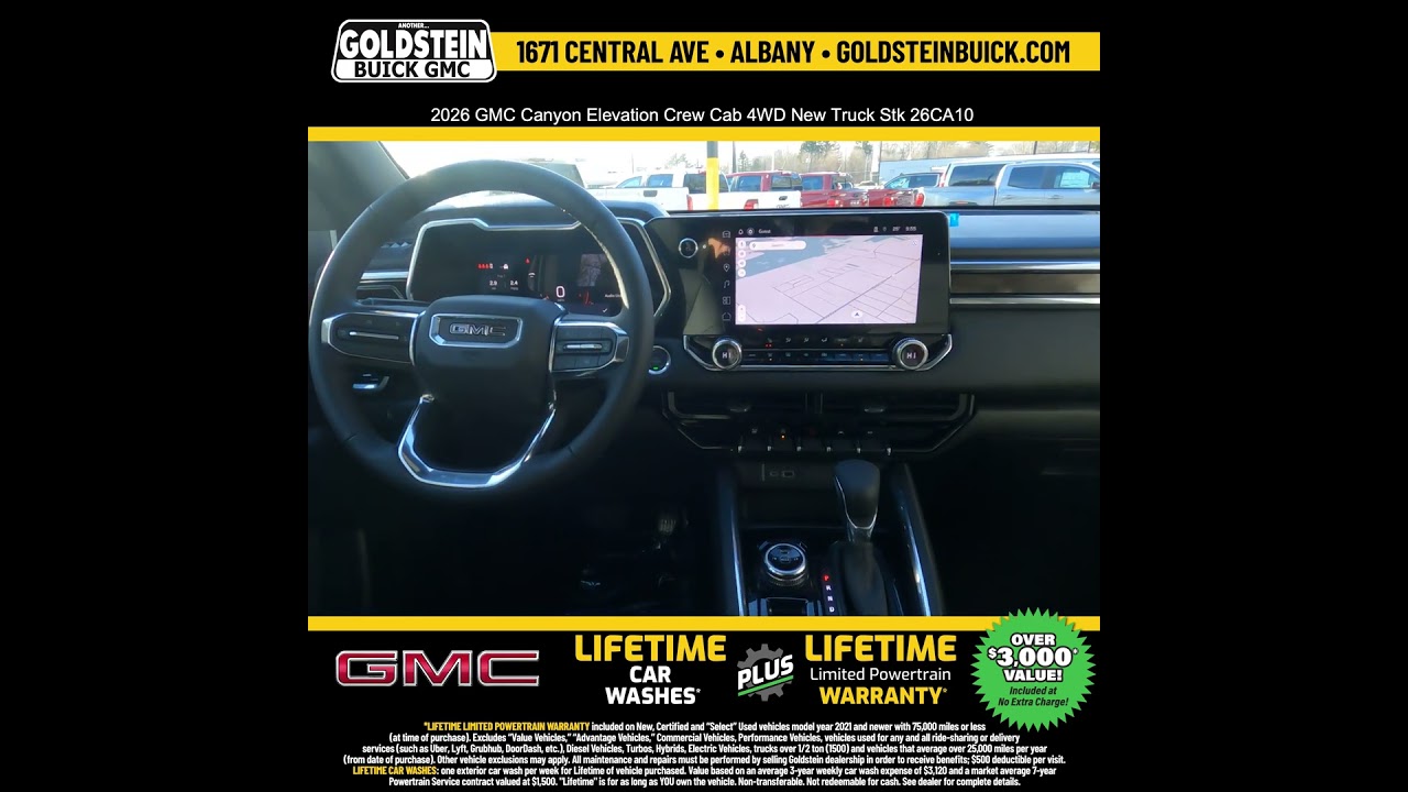 2026 GMC Canyon Elevation Crew Cab 4WD New Truck Stk 26CA10