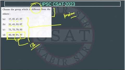 2023 CSAT Reasoning Choose the group which is different from the others: (a) 17, 37, 47, 97