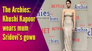 The Archies Khushi Kapoor Wears Mum Sridevis Gown At Screening Janhvi Kapoor Oozes Cl In Black