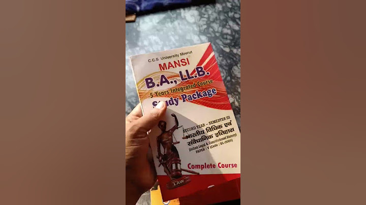 BA. LLB MANSI BOOK | SECOND YEAR THIRD SEMESTER