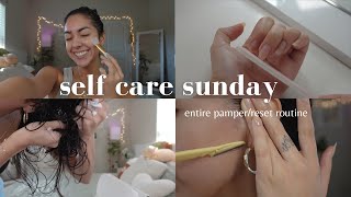 SELF CARE SUNDAY | entire pamper routine | reset for haircare, brows, skincare, nails, bodycare
