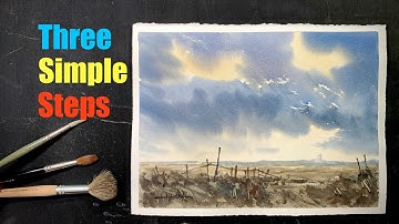 The "THREE STEP" Method - MAKES WATERCOLOUR EASY !!!