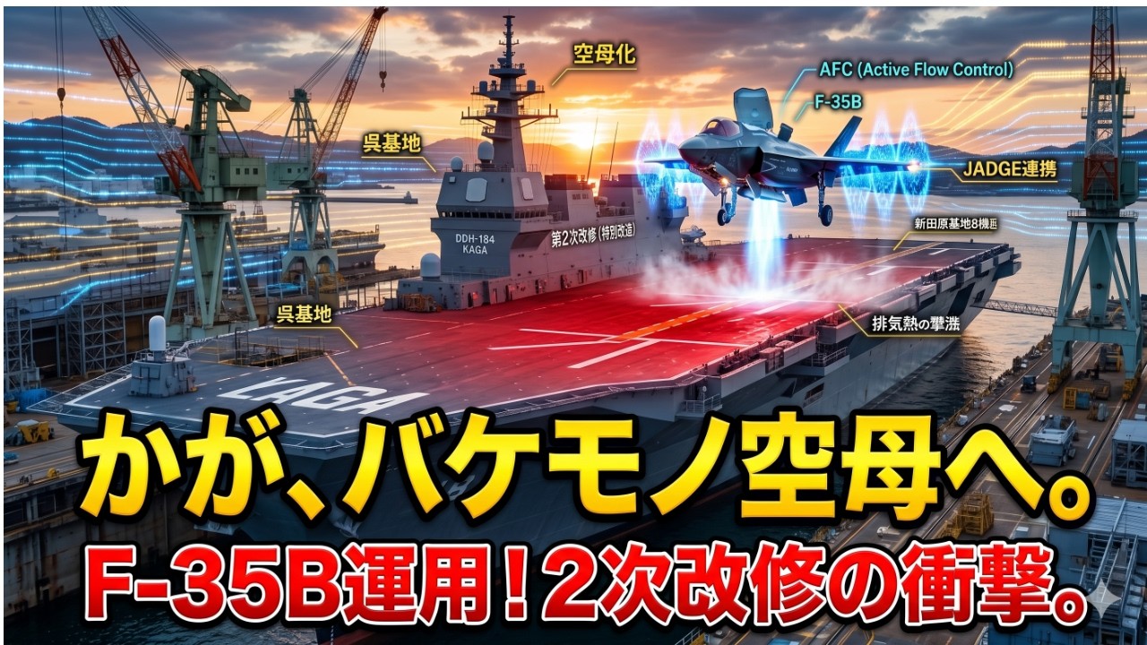 【F-35B搭載】護衛艦「かが」空母化へ！2次改修の恐るべき全貌