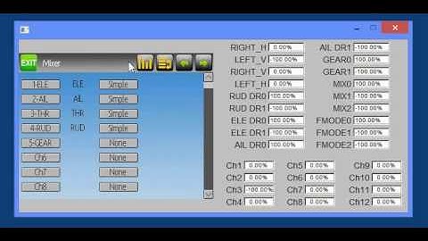 Deviation 8 Emulator Menus