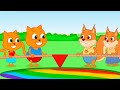 Cats Family in English - Tug of war with your opponent Cartoon for Kids