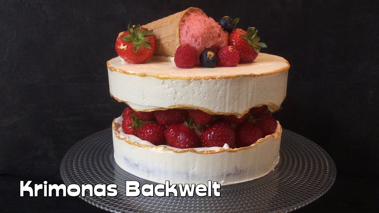 Fault Line Cake Strawberry / Buttercreme Torte Erdbeer - YouTube