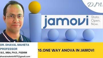 15. One Way ANOVA in Jamovi || Dr. Dhaval Maheta