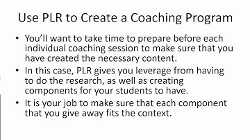 How to make money online with PLR product : PLR Coaching Strategy