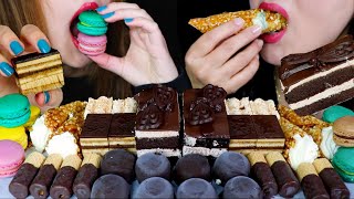 Asmr chocolate cake, cheesecake cones, mini ice cream bon bons,
macarons, dark rolls 리얼사운드 먹방 purchase these delicious
treats from our shop: h...