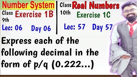 Express each of the following decimal in the form p/q | #iotaclasses | Express 0.222... in the form