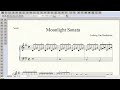 Moon Light Sonata by Beethoven Easy Piano Music Sheet