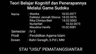 Teori Belajar Kognitif dan Penerapannya dalam Pembelajaran Melalui Games Sudoku