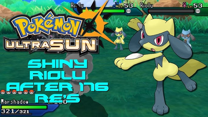 Shiny Riolu Evolves into Shiny Lucario & Shiny Mega Lucario Pokemon  UltraSun 