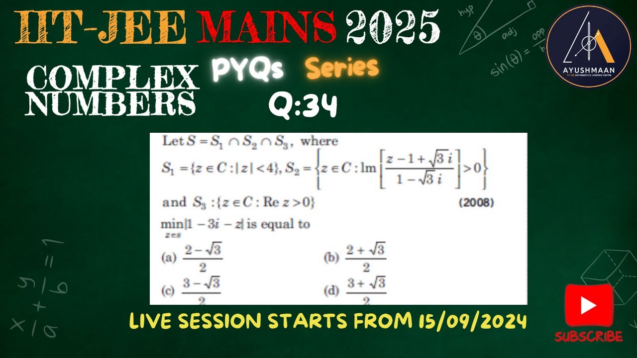Complex Number PYQ| Ayushmann IIT | Class 11| PYQ Series Q34 - YouTube