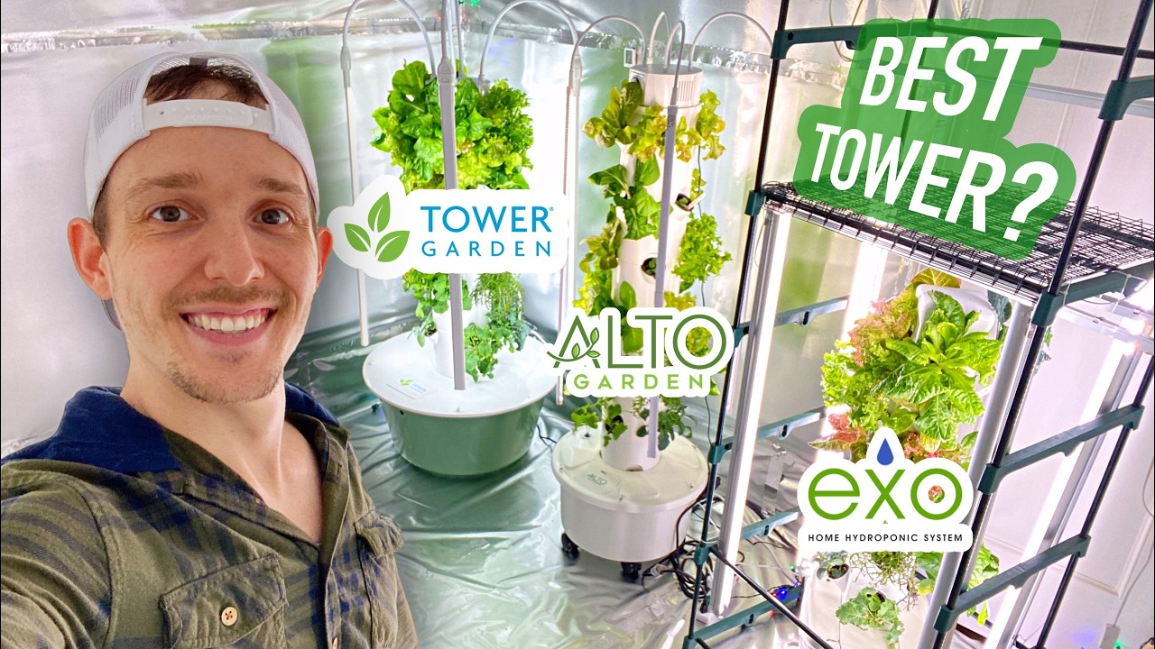 Три лучших гидропонных башни в США! Более 12 урожаев, 64 дня, Tower Garden против ALTO Garden про...