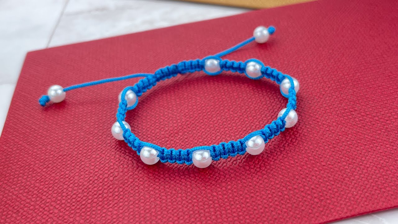 Beaded Bracelet Making Tutorial, Macrame Bracelet with Beads Easy and  Quick