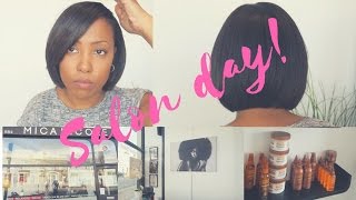 RELAXED HAIR GROWTH JOURNEY: SALON DAY, TREATMENT, FLAT IRON  &amp; TRIM